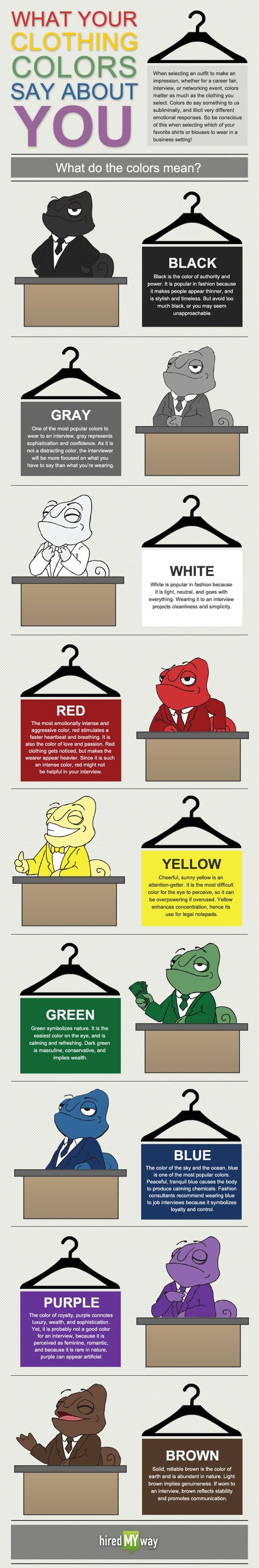 Infographie : quelle couleur de vêtement mettre lors d’un entretien d’embauche ?