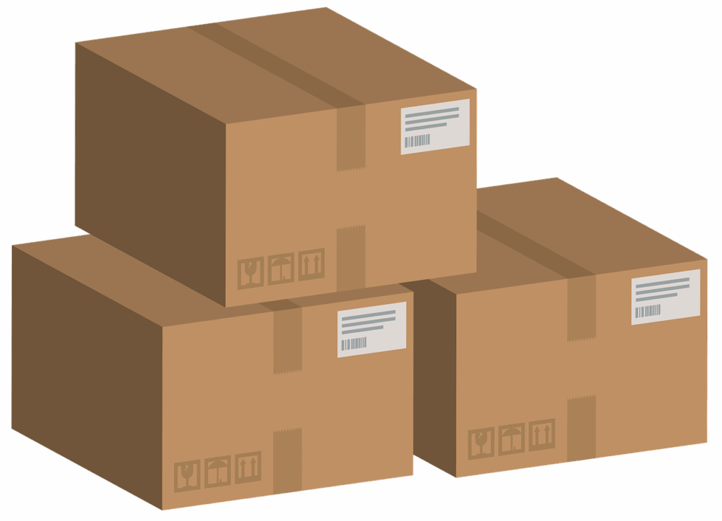 3 cartons de livraison