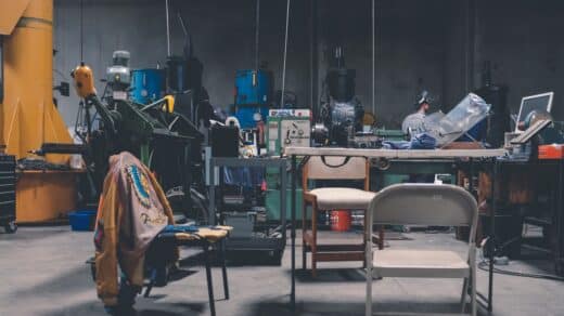 Atelier industriel rempli de machines de production et d'outils